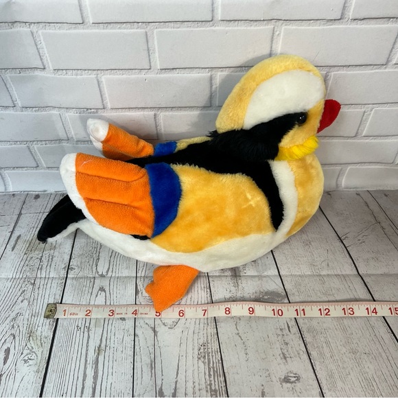 Exotic Bird Plush Stuffed Animal Tonytoy Beak Orange Yellow - Picture 4 of 7
